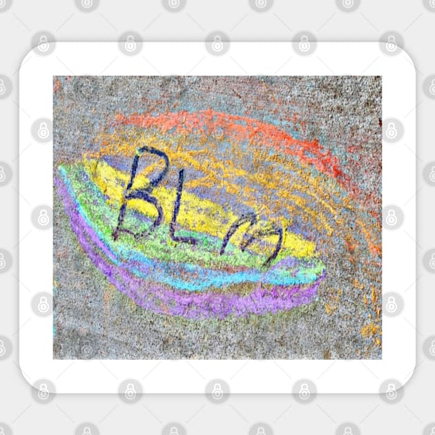 BLM Equality Chalking Street Art - Front Sticker by Subversive-Ware 